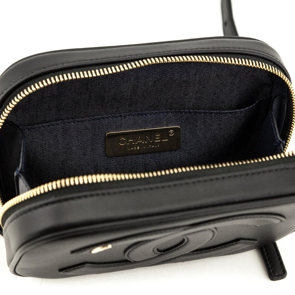 Chanel Black Lambskin CC Mania Waist Bag
