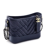 Chanel Navy Aged Calfskin Quilted Small Gabrielle Hobo