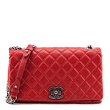 Chanel Red Quilted Goatskin Large City Rock Flap Bag