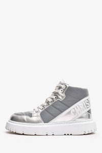 Christian Dior METALLIC HIGH-TOP D-PLAYER SNEAKERS