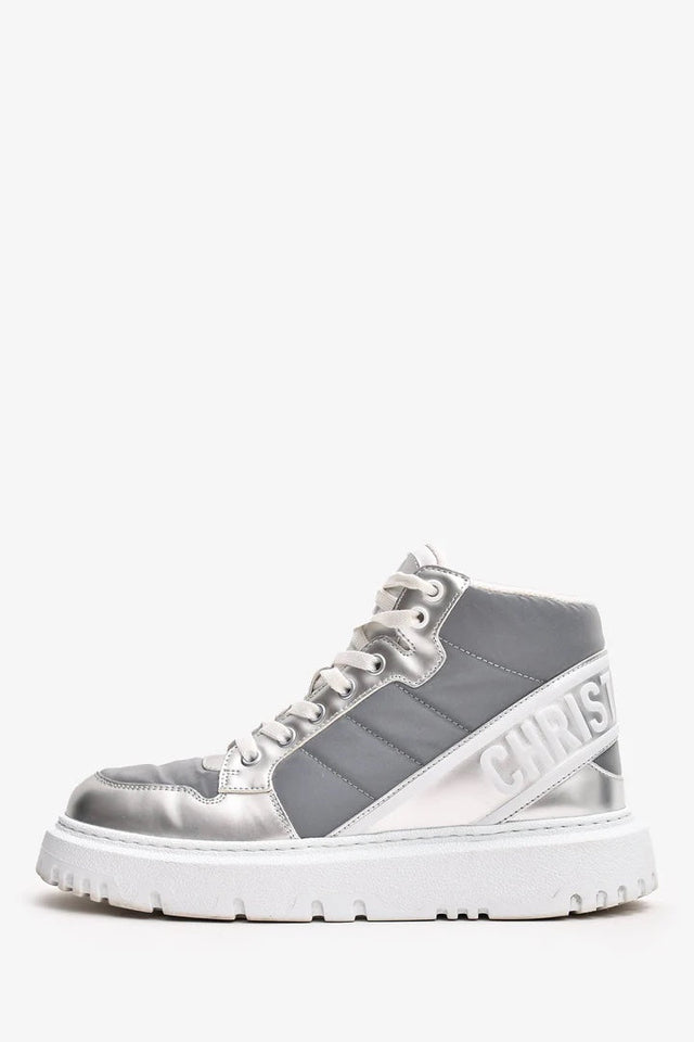 Christian Dior METALLIC HIGH-TOP D-PLAYER SNEAKERS