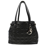 Christian Dior Panarea Quilted Cannage Rosato Canvas Tote Bag Black