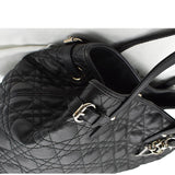 Christian Dior Panarea Quilted Cannage Rosato Canvas Tote Bag Black