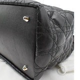 Christian Dior Panarea Quilted Cannage Rosato Canvas Tote Bag Black