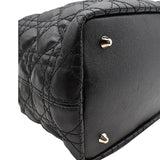 Christian Dior Panarea Quilted Cannage Rosato Canvas Tote Bag Black