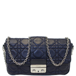 Christian Dior Miss Dior Cannage Quilted Leather Crossbody Bag Black