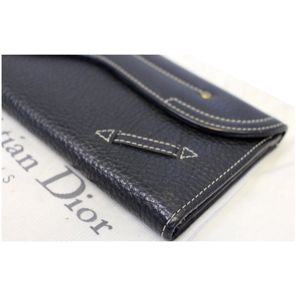 Christian Dior Saddle Leather Wallet Black