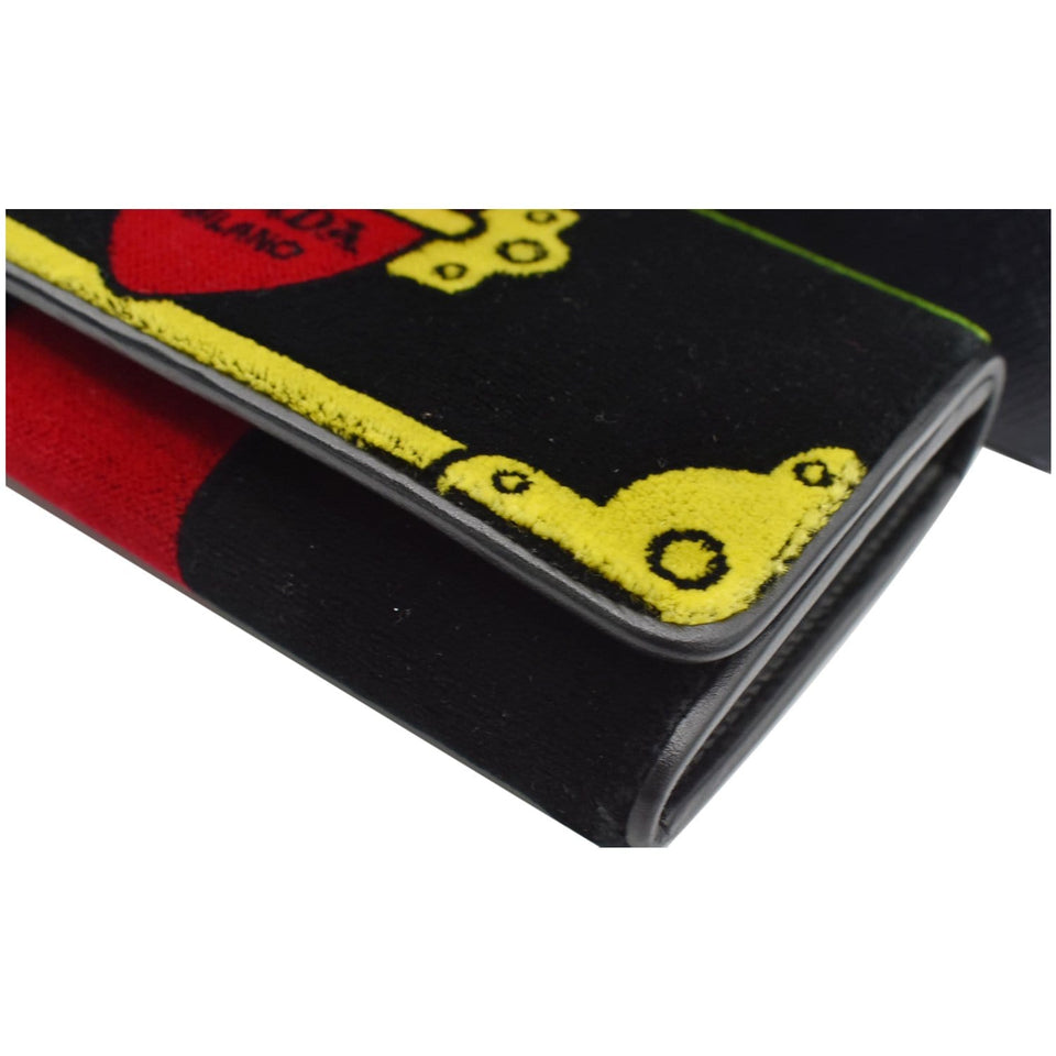 Prada Cahier Velvet Clutch Bag Multicolor