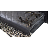Chanel Cambon Ligne Quilted Leather WOC Clutch Bag Black