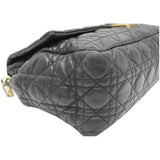 Christian Dior Cannage New Lock Flap Leather Shoulder Bag Black