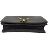 Christian Dior Bee Leather Pouch Clutch Bag Black