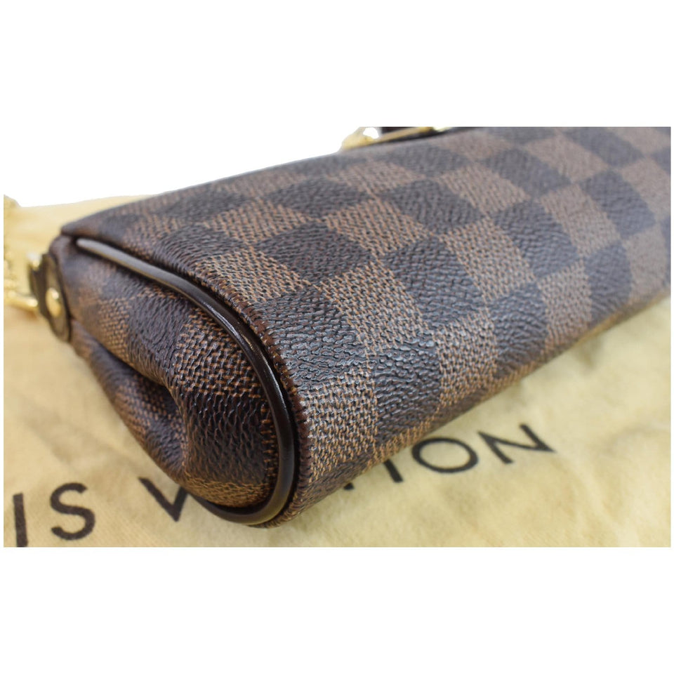 Louis Vuitton Eva Damier Ebene Pochette Clutch Crossbody Bag