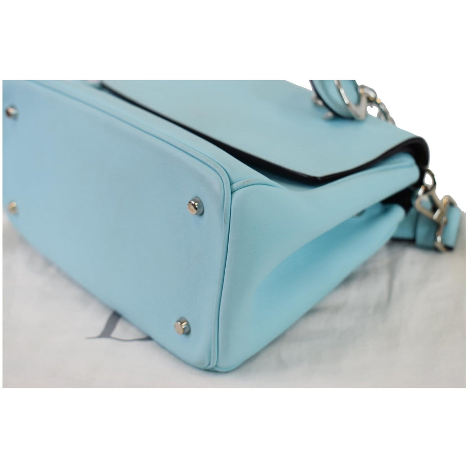 Christian Dior Be Dior Small Leather Flap Shoulder Bag Light Blue
