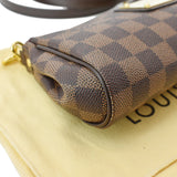 Louis Vuitton Eva Pochette Damier Ebene Clutch Crossbody Bag Brown