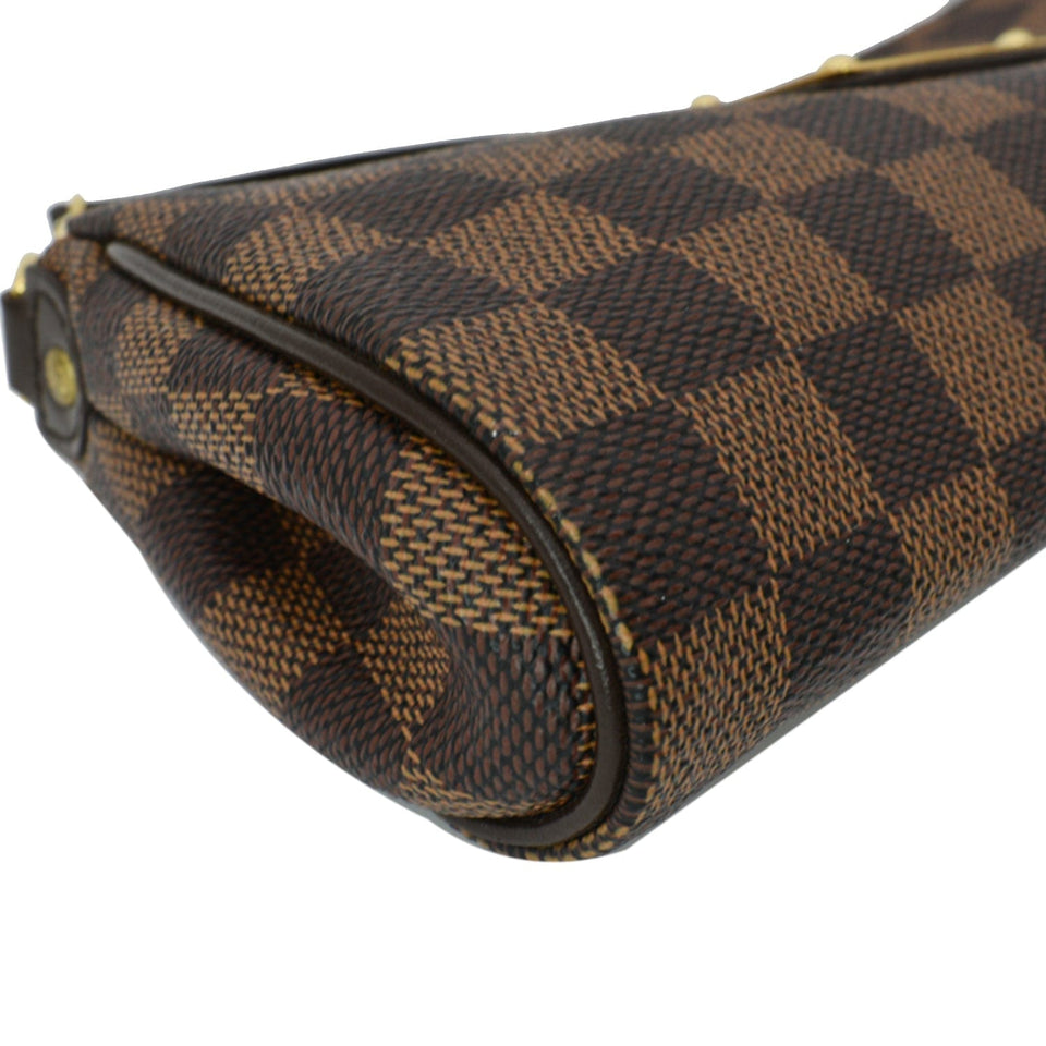Louis Vuitton Eva Pochette Damier Ebene Clutch Crossbody Bag Brown