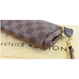 Louis Vuitton Pochette Eva Damier Ebene Clutch Crossbody Bag Brown