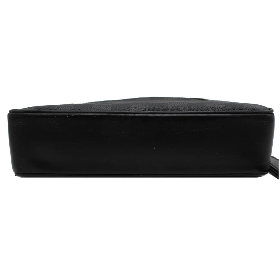 Louis Vuitton Alpha Damier Graphite Canvas Pouch Clutch Bag Black