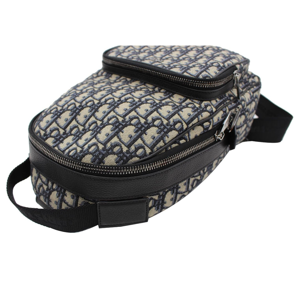 Christian Dior Minin Rider Oblique Jacquard Backpack Beige