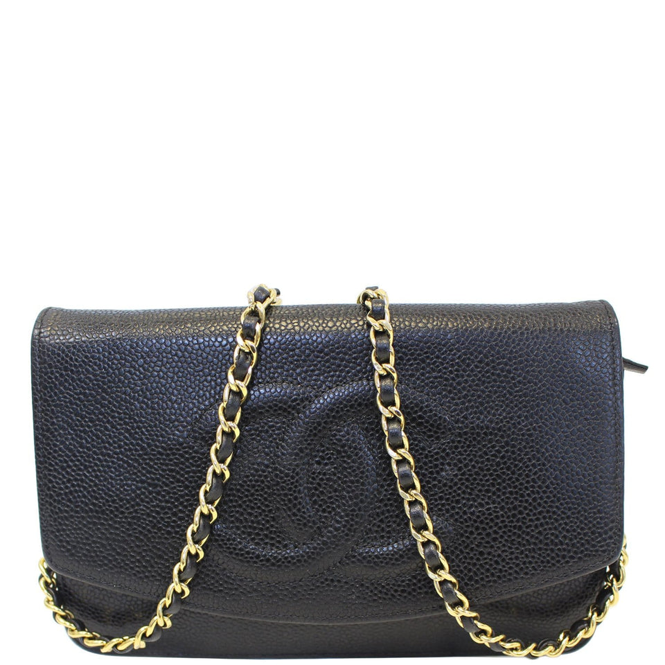 Chanel Timeless WOC Caviar Leather Clutch Crossbody Bag Black