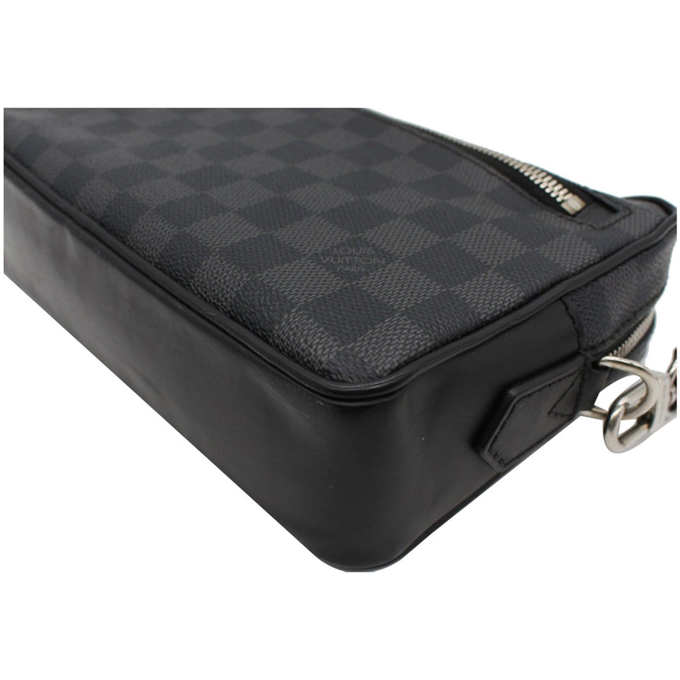 Louis Vuitton Alpha Damier Graphite Canvas Pouch Clutch Bag Black