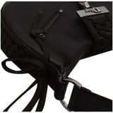 Christian Dior Lace Up Admit It Leather Hobo Bag Dark Brown
