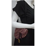 Christian Dior Saddle Oblique Jacquard Belt Bag Burgundy