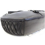 Christian Dior Lace Up Admit It Leather Hobo Bag Black