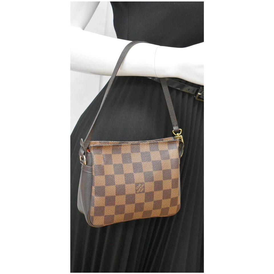Louis Vuitton Trousse Damier Ebene Makeup Pochette Clutch Bag Brown