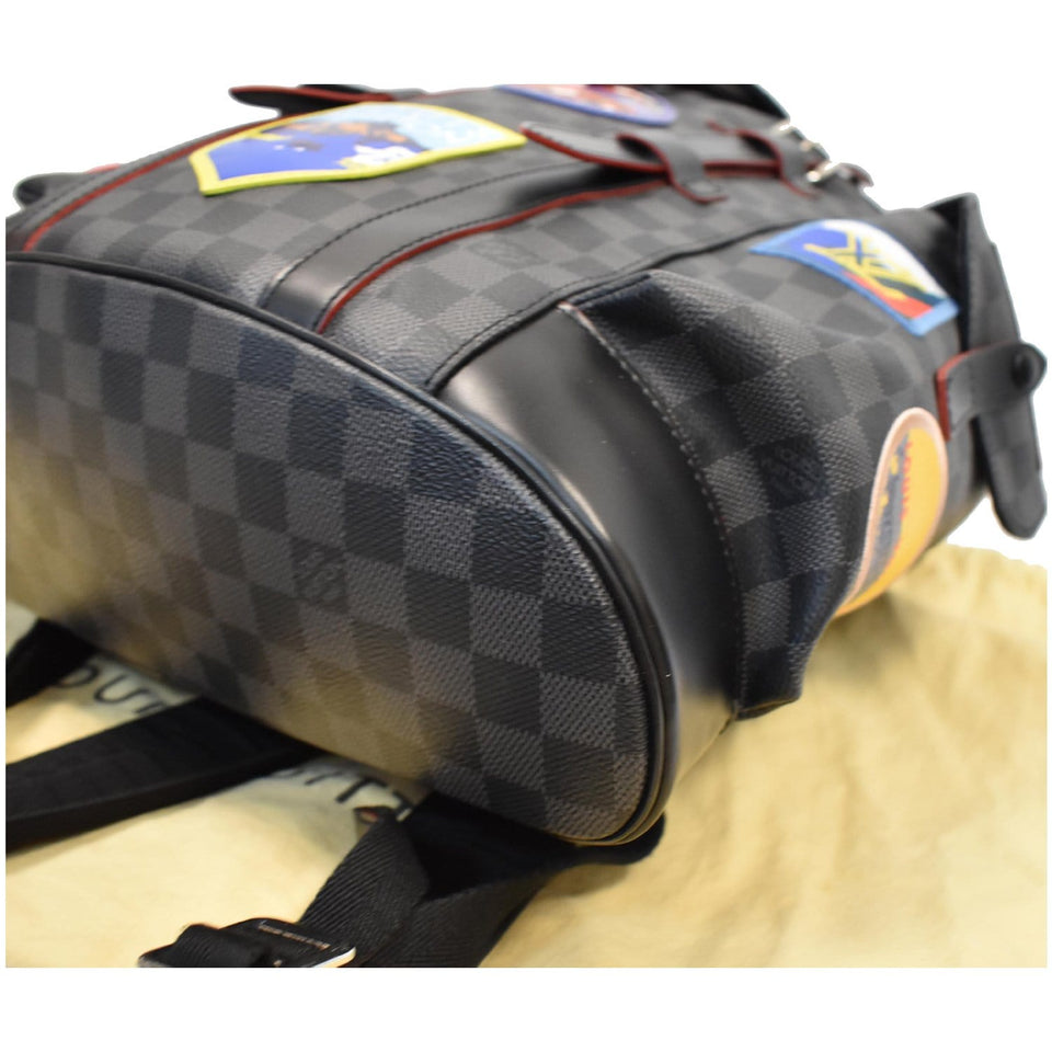 Louis Vuitton Alps Christopher Patch Damier Graphite Backpack Bag Black