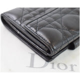 Christian Dior Cannage Lady Dior Charm Leather Wallet Black