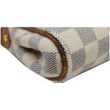 Louis Vuitton Pochette Eva Damier Azur Clutch Crossbody Bag White