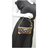 Louis Vuitton Milla MM Monogram Pochette Clutch Bag Multicolor