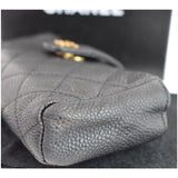 Chanel Quilted Caviar Leather Mini Phone Holder Clutch Black