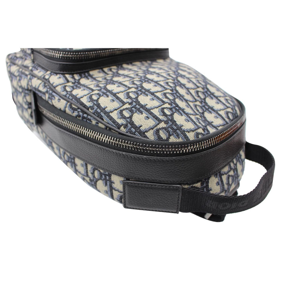 Christian Dior Minin Rider Oblique Jacquard Backpack Beige