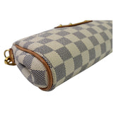 Louis Vuitton Pochette Eva Damier Azur Clutch Crossbody Bag White