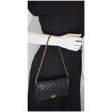 Chanel Boy Woc Lambskin Leather Wallet On Chain Clutch Bag Black