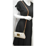 Louis Vuitton Pochette Eva Damier Azur Clutch Crossbody Bag White
