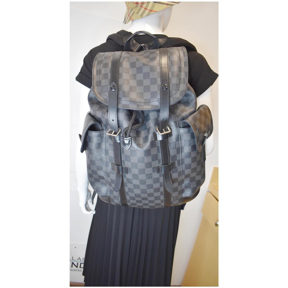 Louis Vuitton Christopher PM Damier Graphite Backpack Bag Black