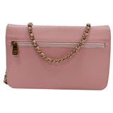 Chanel Timeless Caviar Leather Wallet On Chain Clutch Crossbody Bag Pink