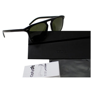 Christian Dior Homme BLACK249S-0807/QT Black Sunglasses Green Lens