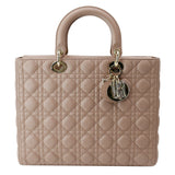 Christian Dior Lady Dior Large Quilted Leather Shoulder Bag Blush
