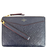 Louis Vuitton Melanie MM Monogram Empreinte Clutch Bag Black
