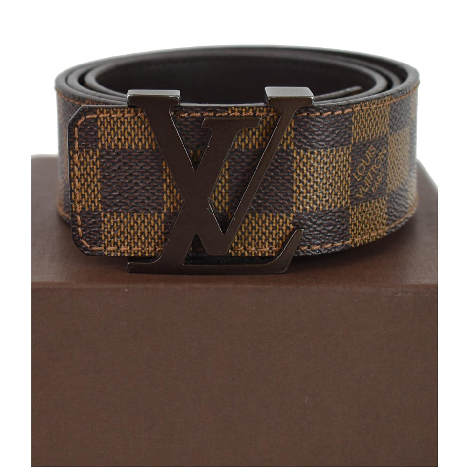 Louis Vuitton LV Initiales Damier Ebene Belt Brown