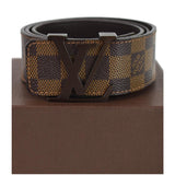 Louis Vuitton LV Initiales Damier Ebene Belt Brown