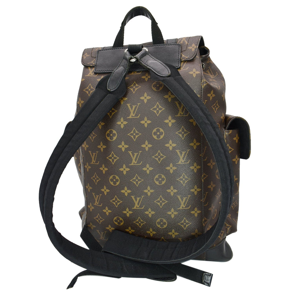 Louis Vuitton Christopher Monogram Macassar Canvas Backpack Bag Brown