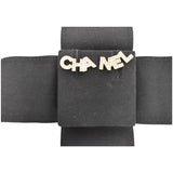 Chanel 20B CHA NEL Stud Crystal Earrings Gold