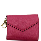 Christian Dior Diorissimo Compact Grained Leather Wallet Pink