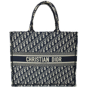 Christian Dior Large Book Oblique Embroidered Canvas Tote Bag