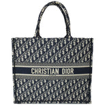 Christian Dior Large Book Oblique Embroidered Canvas Tote Bag
