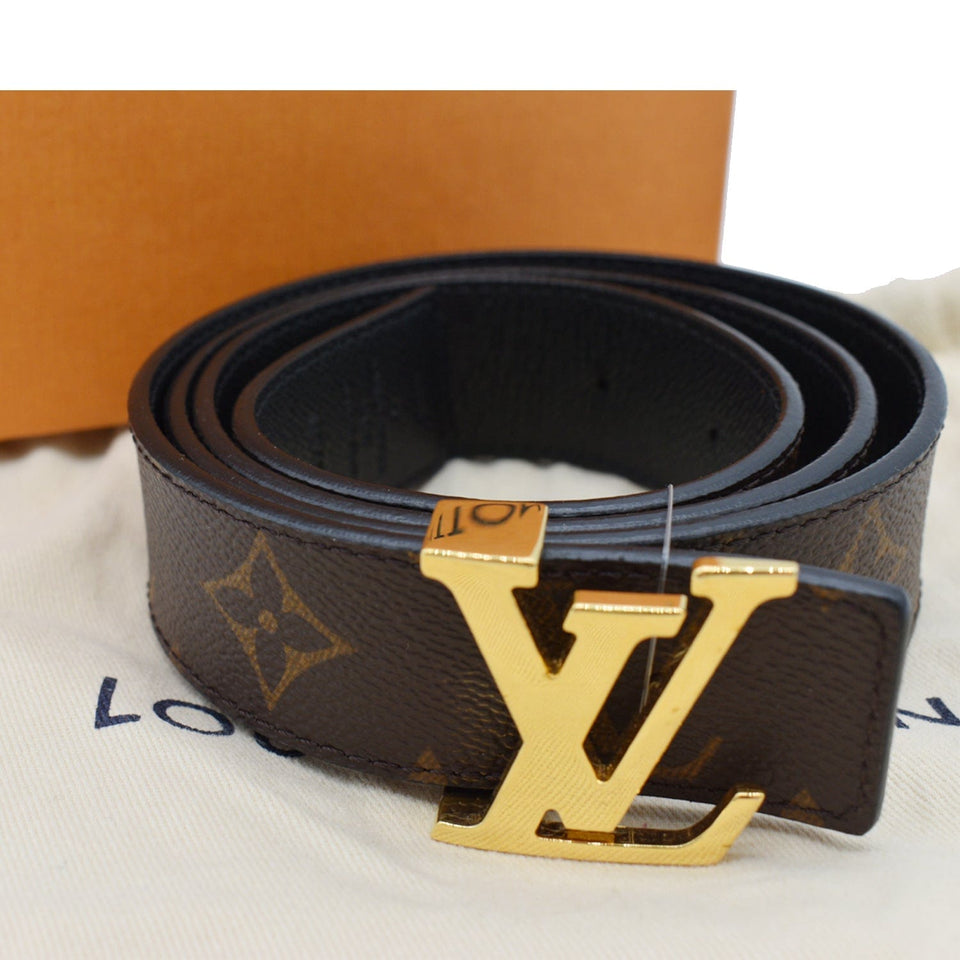 Louis Vuitton LV Initiales Monogram Canvas Buckle Belt Brown